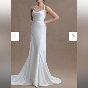 BHLDN JOHANNA PEARL STRAP SATIN WEDDING GOWN